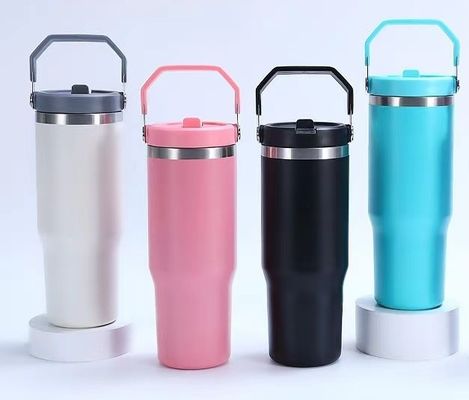 30oz 304 Thermos de aço inoxidável frasco de vácuo colorido logotipo personalizado viagem caneca de café garrafa reutilizável