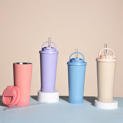 Taça de café de viagem de aço inoxidável isolado a vácuo multicolor com tampão