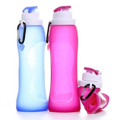 Flasca de água de silicone dobrável equipada com revestimento anticorrosivo para desporto e viagens
