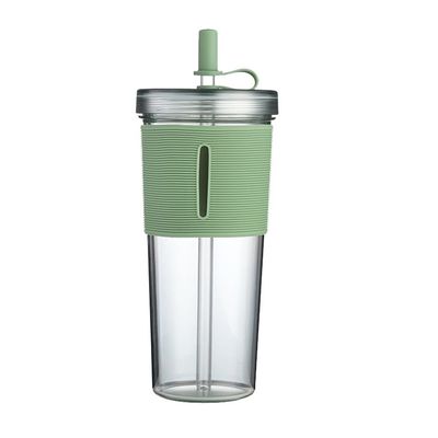 Copo de água de palha resistente ao calor de grande capacidade com tampa de silicone transparente