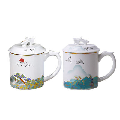 Taça de porcelana personalizada 400ml Taça de cerâmica de presente garrafa de café