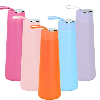 Cor personalizada 304 aço inoxidável vácuo desportivo portátil garrafa de água de 350 ml com alça