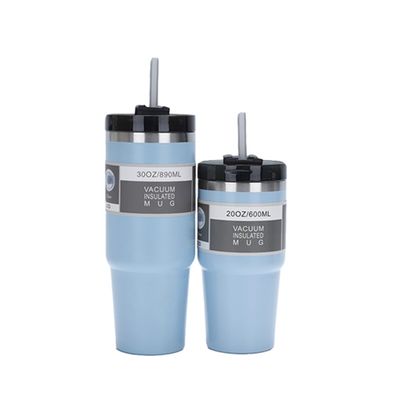 Amostra 20oz 30oz Copo de carro com palha 304 Tubler de aço inoxidável Dupla parede Vazão isolado caneca viagem Tumble