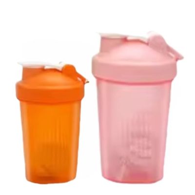 Unisex 400ml frasco de batida de proteína de boca larga com tampa e bola de aço de material PP PE
