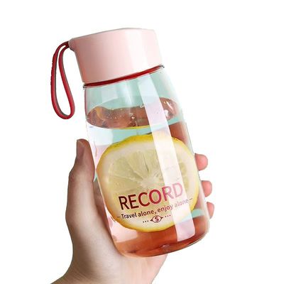 Voltar à Escola 380 ml garrafa de água portátil para meninas garrafa de plástico transparente