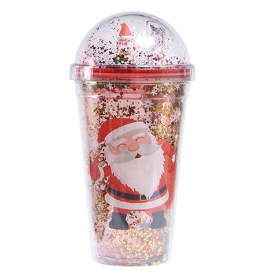500 ml de garrafa de água de plástico estilo Natal Desenho bonito para beber sustentável