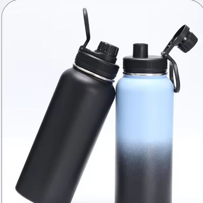 304 aço inoxidável Copo de termo de garrafa esportiva de grande capacidade com alça e logotipo personalizado