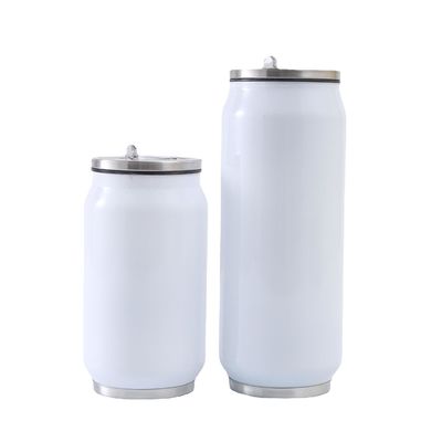 12oz 17oz Dupla parede de aço inoxidável lata de refrigerante tumbler com tampa de palha porta-bebidas