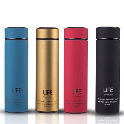 Flascas de vácuo de 500 ml de aço inoxidável 304 de parede dupla para gravação de logotipo personalizado de chá