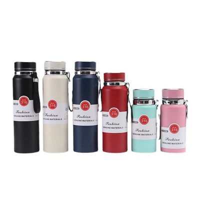 Garrafa de água isolada a vácuo de aço inoxidável com infusor de chá e sensor de temperatura