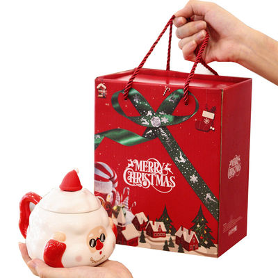 Taças de café de cerâmica nórdica personalizadas de Natal Capacidade 400Ml com design do Pai Natal