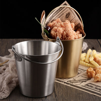 Balde de gelo metálico 1L de cerveja Balde de champanhe com alça para lanche e frango frito