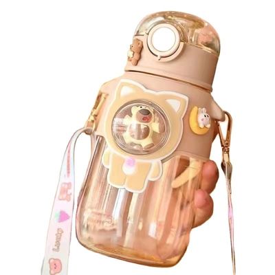 680 ml garrafa de água de plástico com palha para voltar à escola cor púrpura personalizada ocasião