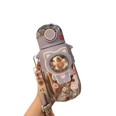 Actividade ao ar livre Viagem autônoma Garrafa de água de plástico com palha para jovens 680ml