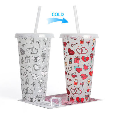 Taça de presente personalizável de plástico frio com design moderno e logotipo personalizado