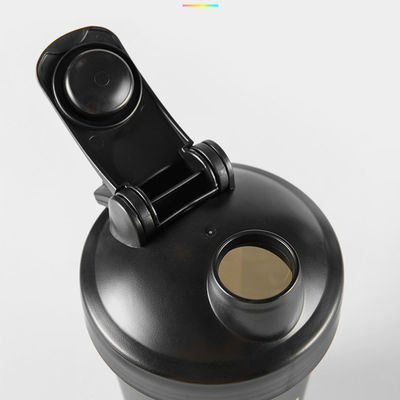 600ml Fitness Plástico Preto Gym Blender Shaker Cup para Desportos Design à prova d'água