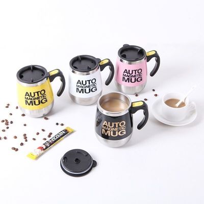 1 peça Double isolado auto-mexer caneca elétrica preguiçosa mistura automática de aço inoxidável viagem caneca de café