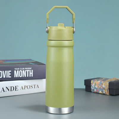Copo Direito Logotipo Personalizado Viagem Quente 500ml 650Ml Dupla parede de aço inoxidável garrafa de água desportiva com alça