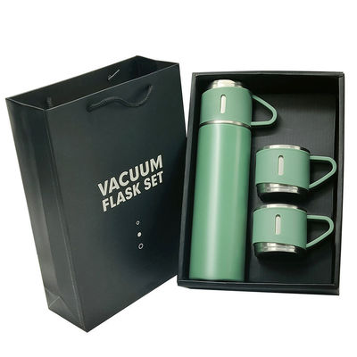 Set de presente de garrafa de água de garrafa de vácuo de aço inoxidável com 3 tampas 304 interior