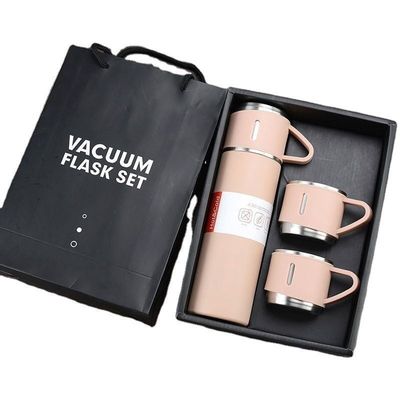 Set de presente de garrafa de água de garrafa de vácuo de aço inoxidável com 3 tampas 304 interior