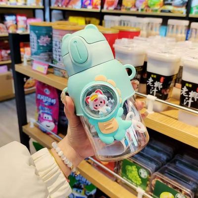 Copo de beber à prova de vazamento de 600 ml Reutilizável e colorido para crianças da escola