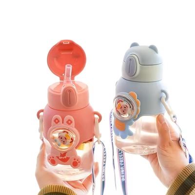 Copo de beber à prova de vazamento de 600 ml Reutilizável e colorido para crianças da escola