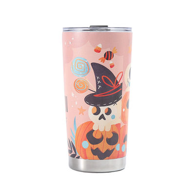Copo de cerveja impresso em 3D de aço inoxidável 304 20oz Copo de termo do carro com design de Halloween