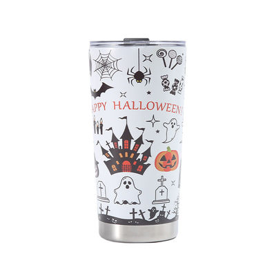 Copo de cerveja impresso em 3D de aço inoxidável 304 20oz Copo de termo do carro com design de Halloween