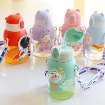 Unisex Bottle de água doce Anti-gota Copo de palha para crianças