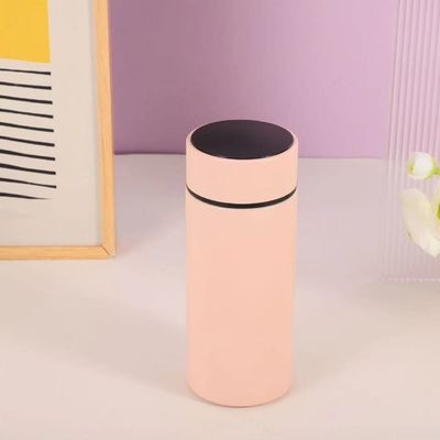 Garrafa desportiva isolada 350 ml frasco de vácuo de aço inoxidável com visor de temperatura