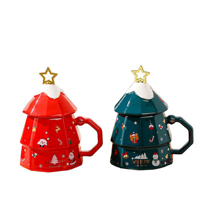 Caixa-presente de caneca de café cerâmica 3D personalizada para ocasião de Natal e presentes