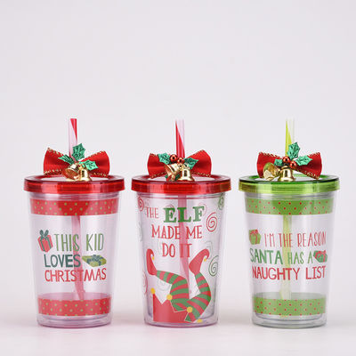 Reutilizável 10oz design bonito parede dupla acrílico transparente plástico de água tumblers com palha