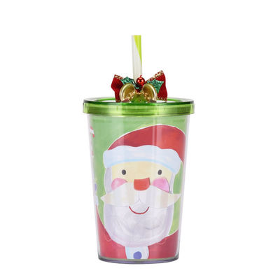 Reutilizável 10oz design bonito parede dupla acrílico transparente plástico de água tumblers com palha