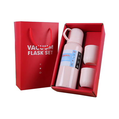 Garrafa de água isolada a vácuo de aço inoxidável com 2 xícaras 550ml Set de presentes de negócios