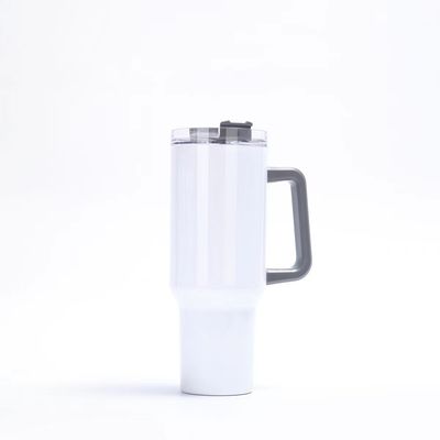 HANDGRIP 40oz Tumbler com tampa de palha e alça de aço inoxidável reutilizável Tumbler para copos de carro coloridos