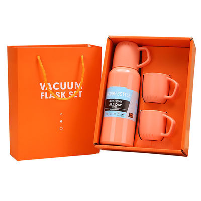 Garrafa de água isolada a vácuo de aço inoxidável com 2 xícaras 550ml Set de presentes de negócios