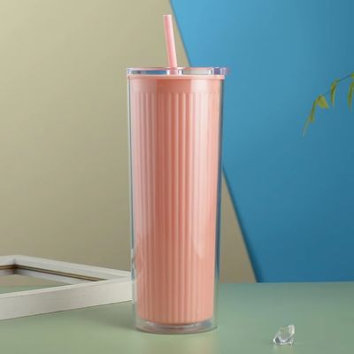 24oz de plástico acrílico colorido e ecológico garrafas de água de parede dupla copos de tumbler