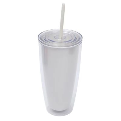 TOUR Aplicável Adultos 24oz BPA livre Dupla parede de plástico Tumbler com palha e tampa