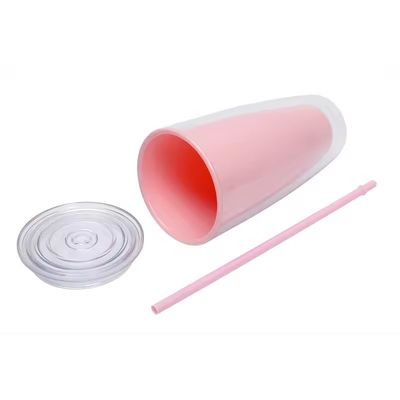 TOUR Aplicável Adultos 24oz BPA livre Dupla parede de plástico Tumbler com palha e tampa