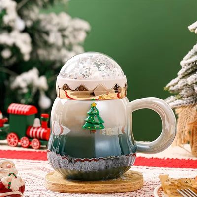 Gradiente Cor Natal Cerâmica Presente Caixas de Muescas Capacidade 500ml Presente pessoal