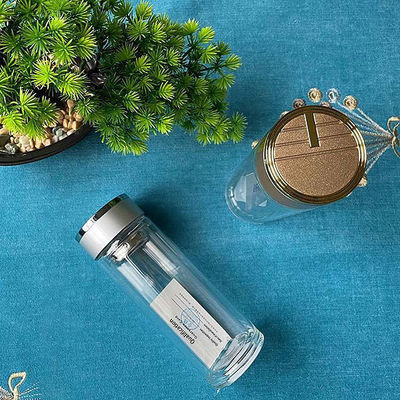 Infundidor de chá de borosilicato livre de BPA reutilizável de consumo direto Garrafa de água de vidro com filtro 300 ml