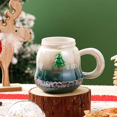 Gradient Color Natal Cerâmica Gift Boxed Mugs 2024 Delicacy Design 6.8cm*11cm 2 cores