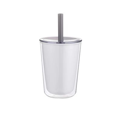 Bottle de água de plástico de parede dupla de grande capacidade com copo de bebida