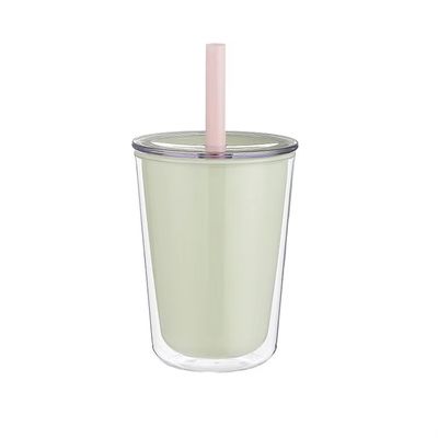 Bottle de água de plástico de parede dupla de grande capacidade com copo de bebida