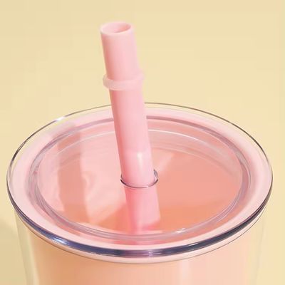 Bottle de água de plástico de parede dupla de grande capacidade com copo de bebida