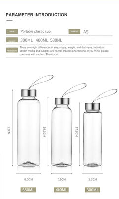 Bottle de plástico livre de BPA 300ml 400ml 600ml para esportes ao ar livre e viagens