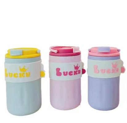 Garrafa de água de aço inoxidável 304 com tampa de 420 ml Bebida direta portátil e criativa