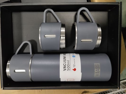 Logotipo personalizado 500ml Thermos de aço inoxidável Garrafa de água Taça de negócios com 3 LIDS