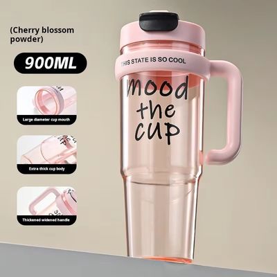 Companheiro de viagem e desporto ao ar livre para raparigas Copo de água de plástico de 900 ml com função de pulverização