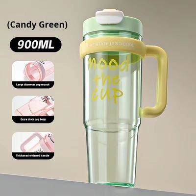 Companheiro de viagem e desporto ao ar livre para raparigas Copo de água de plástico de 900 ml com função de pulverização